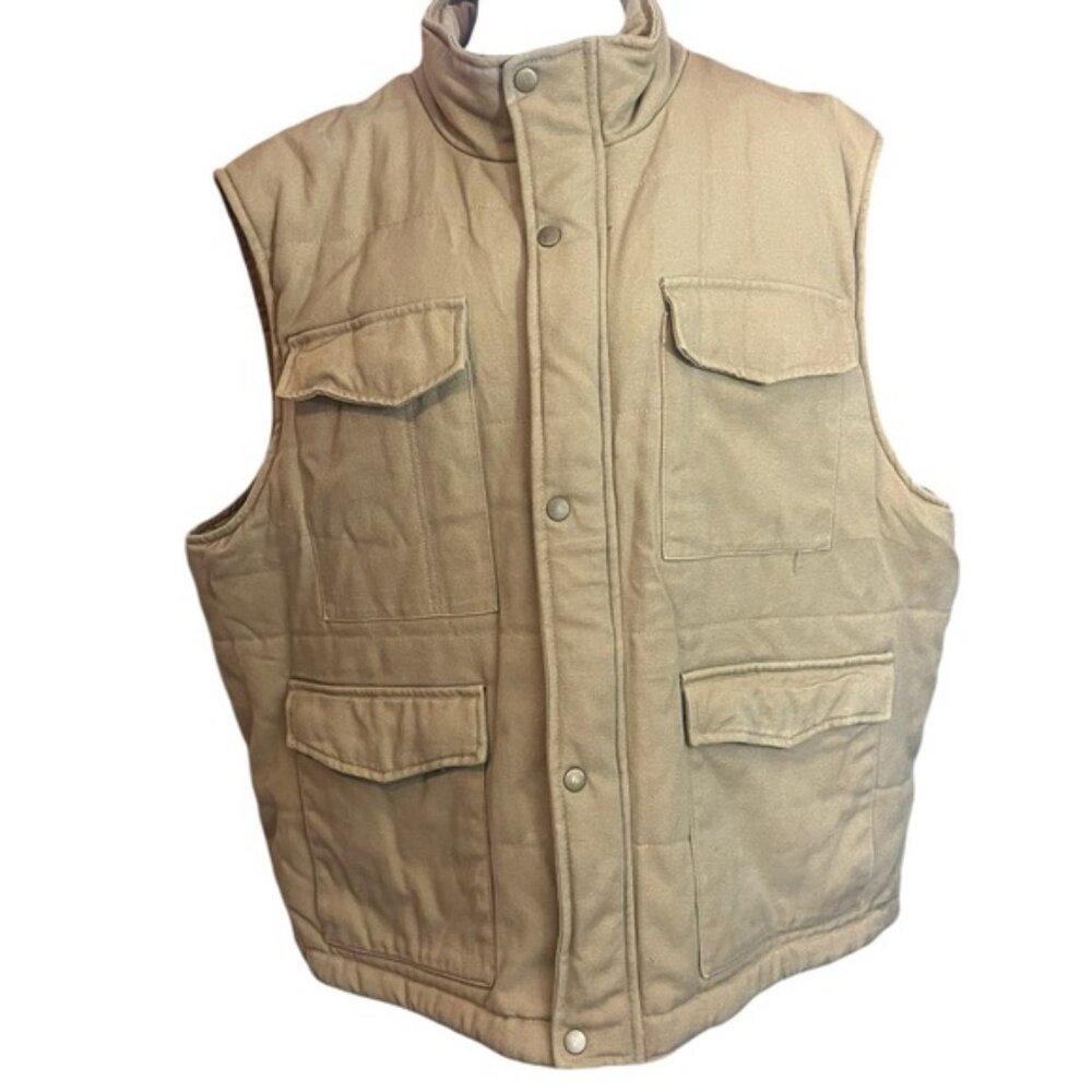 Vintage Craftsman vest thick heavy warm chore vest barn vest plaid lined 2X